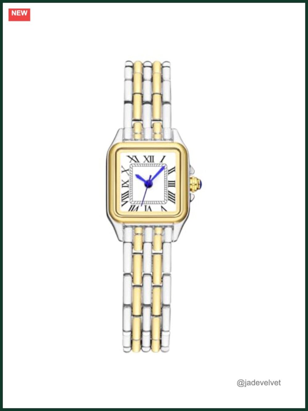 Square Roman Numeral Dial Gold Plated Watch Quartz